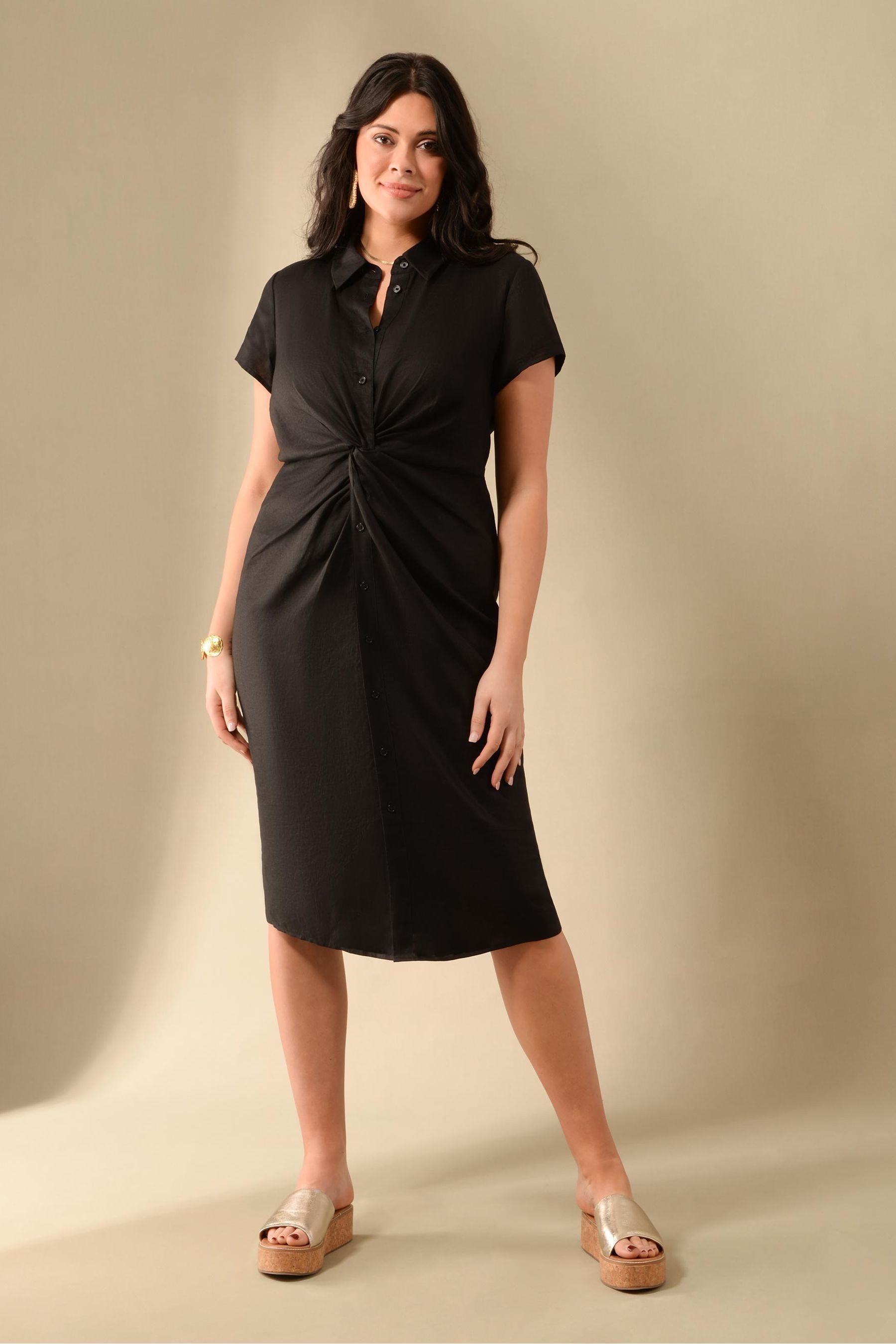 Buy Live Unlimited Black Curve Knot Dress from Next Luxembourg