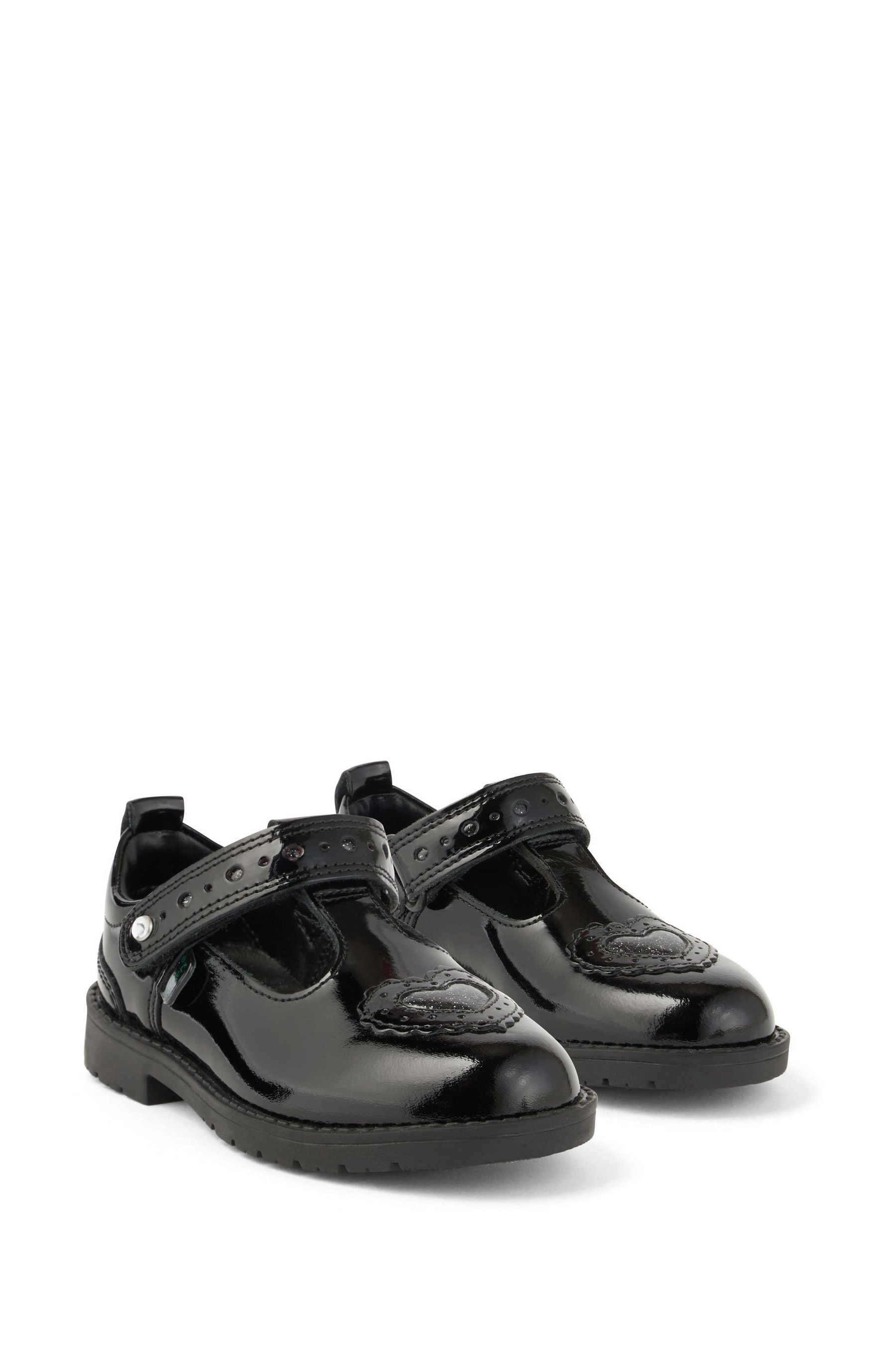 Buy Kickers Lachly Black Patent Leather Heart T Bar Shoes from Next Luxembourg