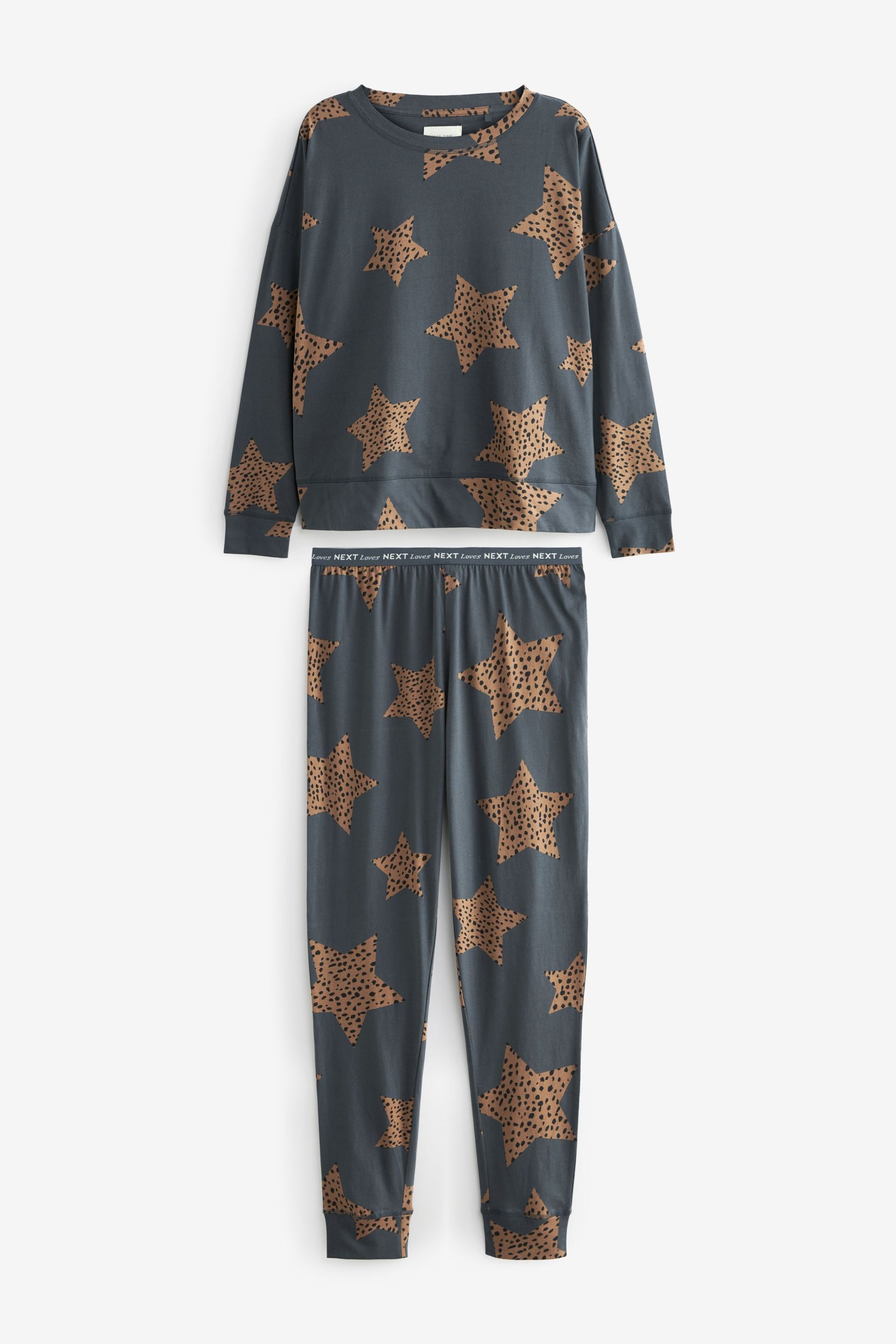 Charcoal Cotton Long Sleeve Pyjamas - Image 6 of 9