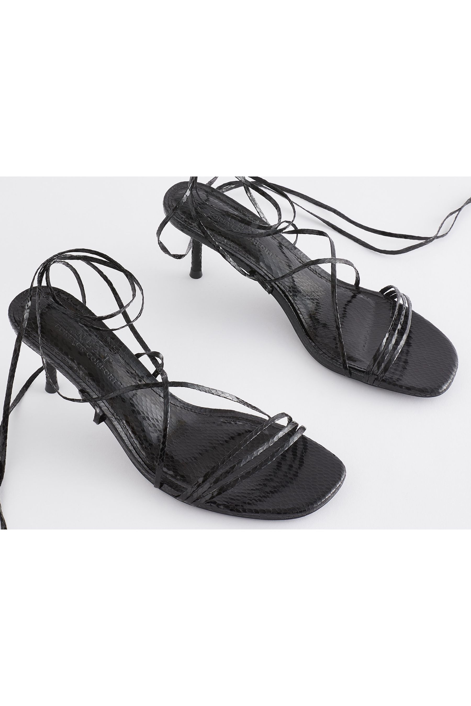 Strappy kitten heels black hotsell