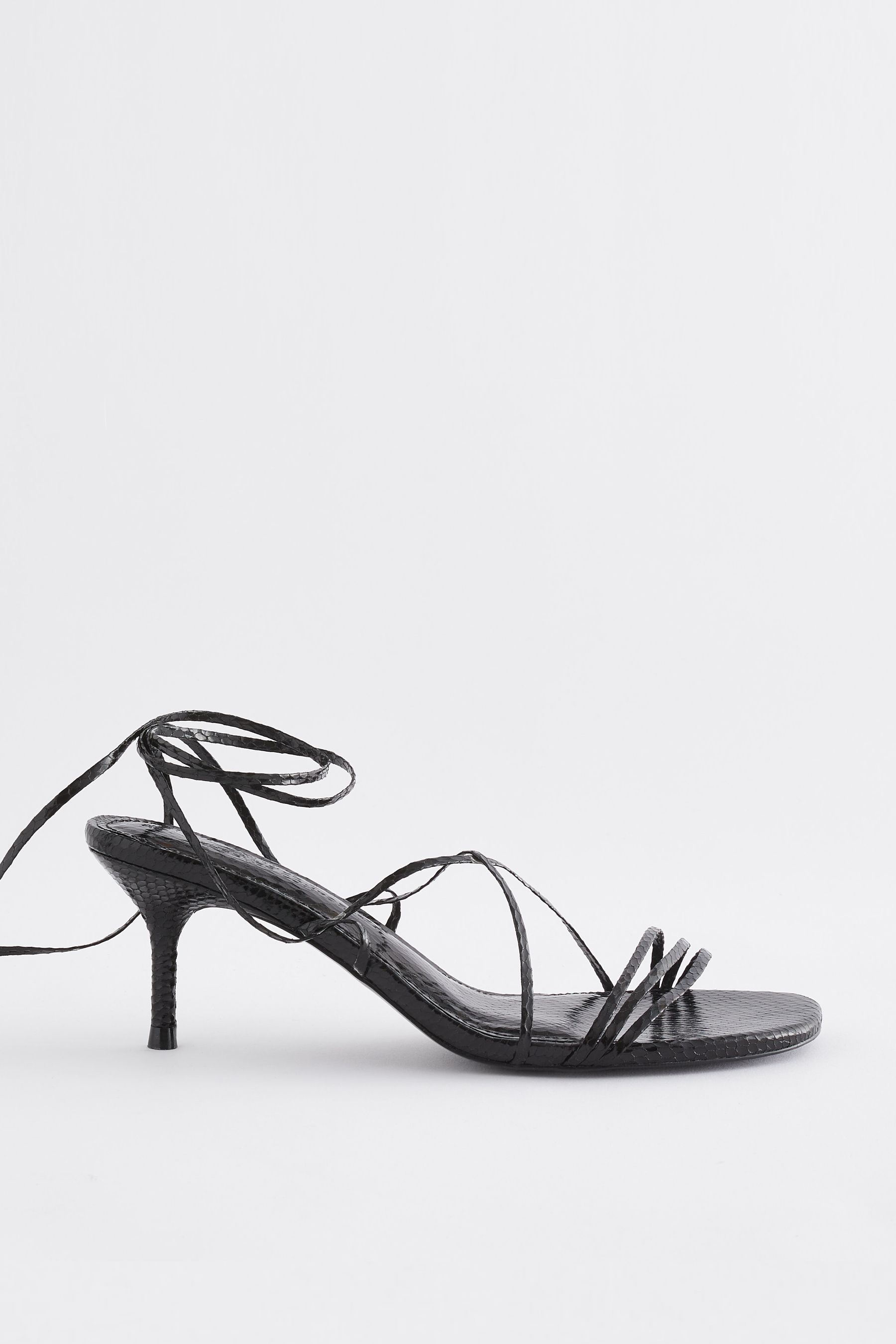 Buy Black Forever Comfort Super Strappy Kitten Heel Sandals from Next Luxembourg