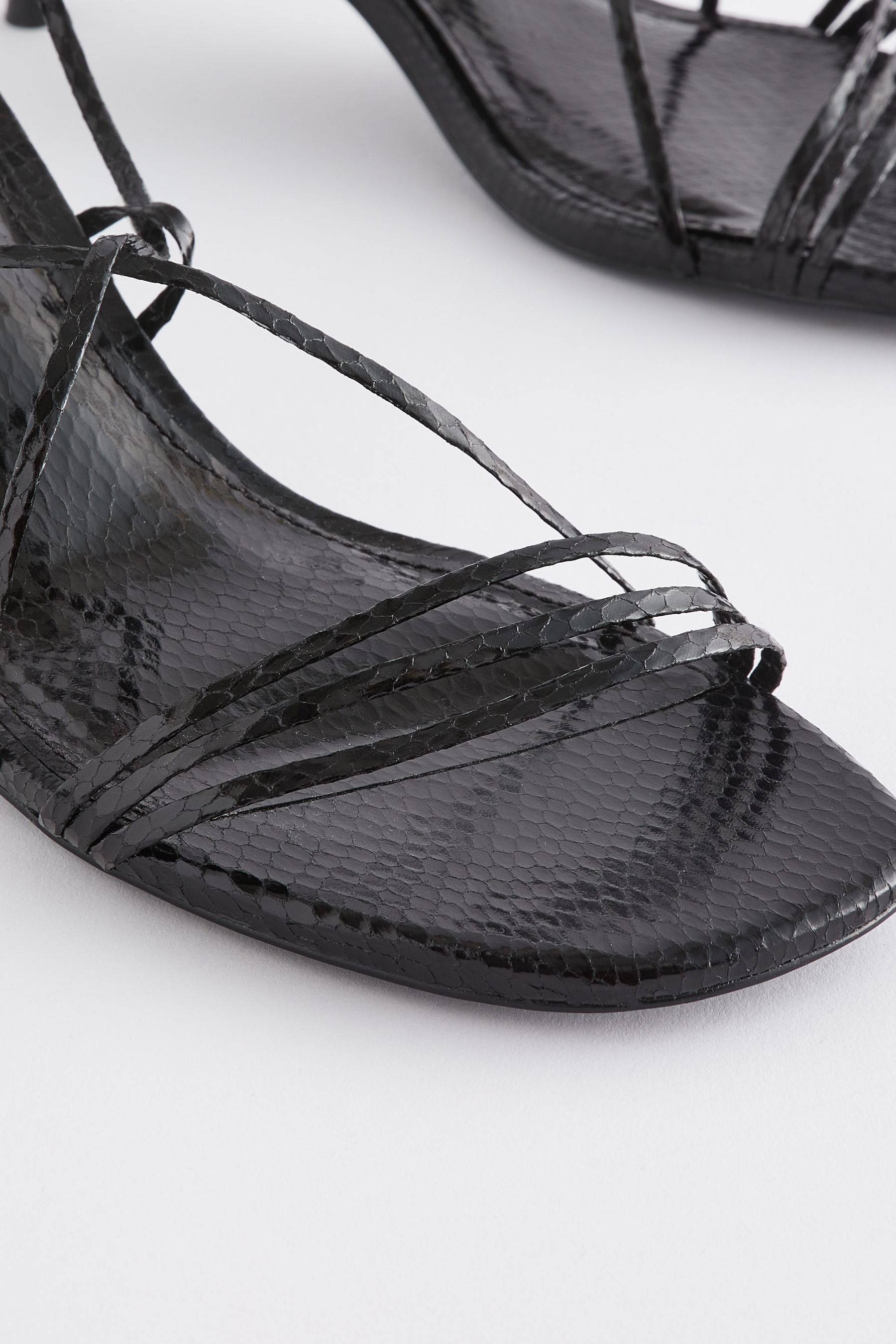 Buy Black Forever Comfort Super Strappy Kitten Heel Sandals from Next Luxembourg