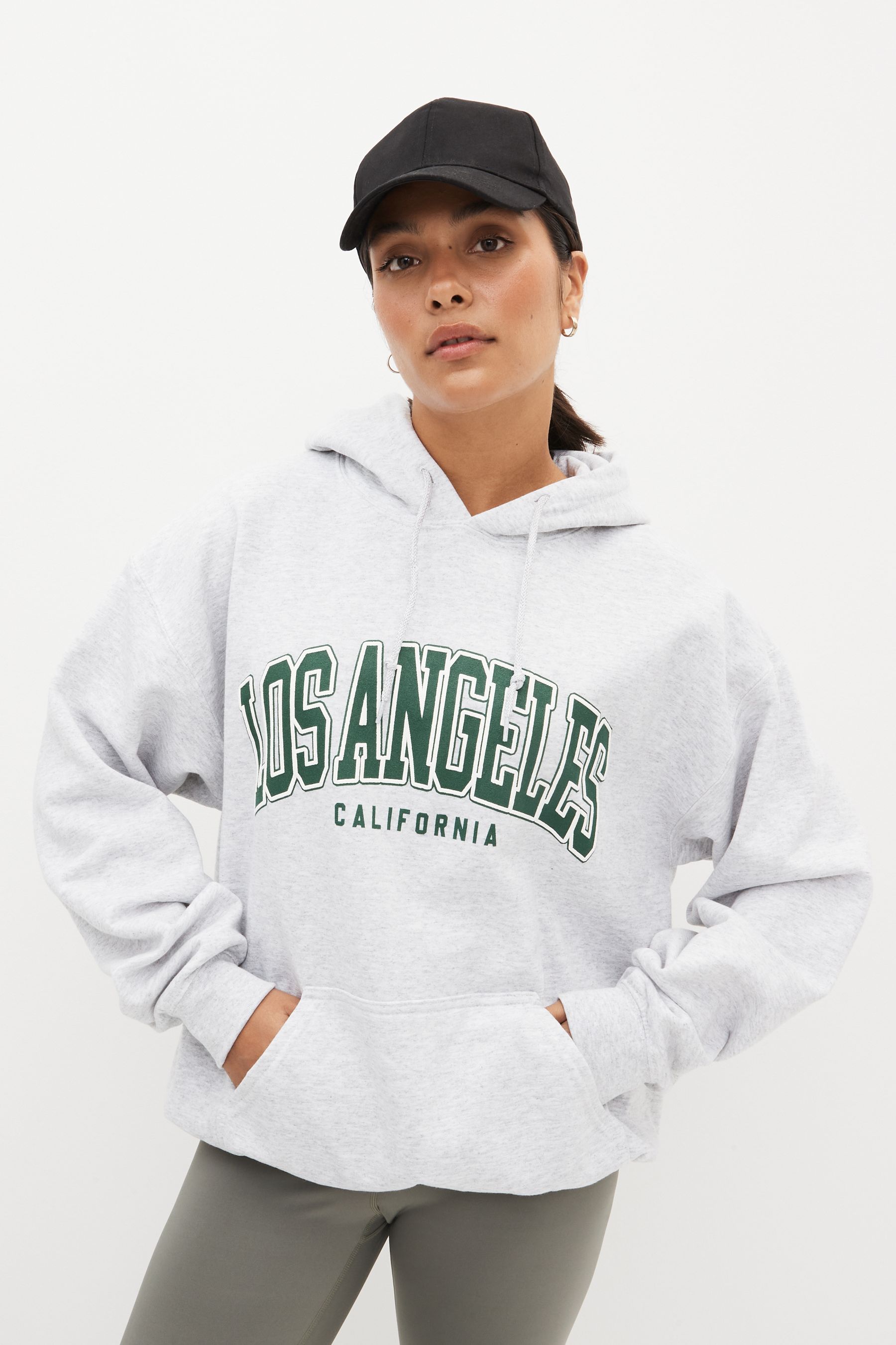 Grey graphic hoodie top