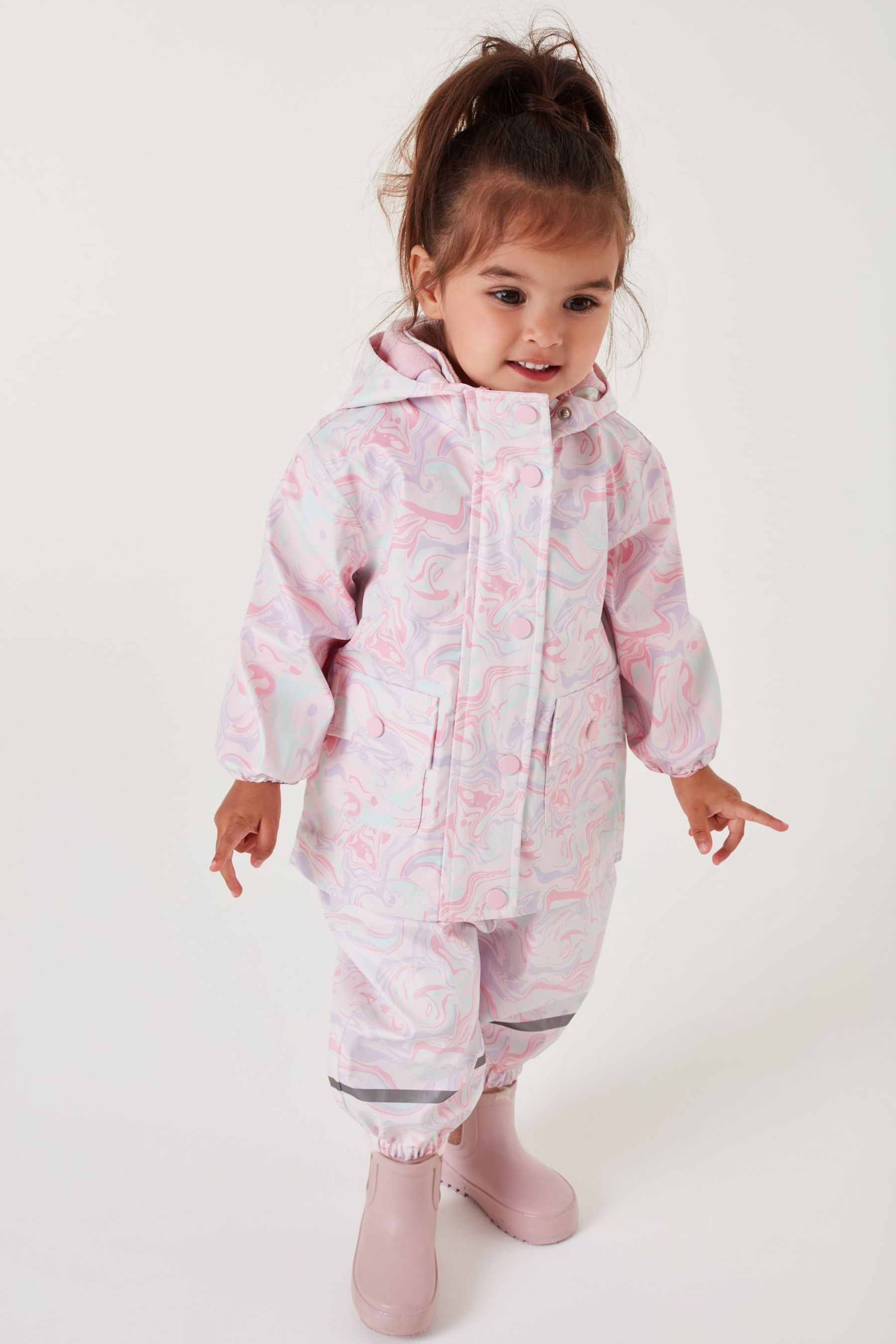 Buy Pink Marble print Waterproof Jacket 3mths 7yrs from Next Luxembourg