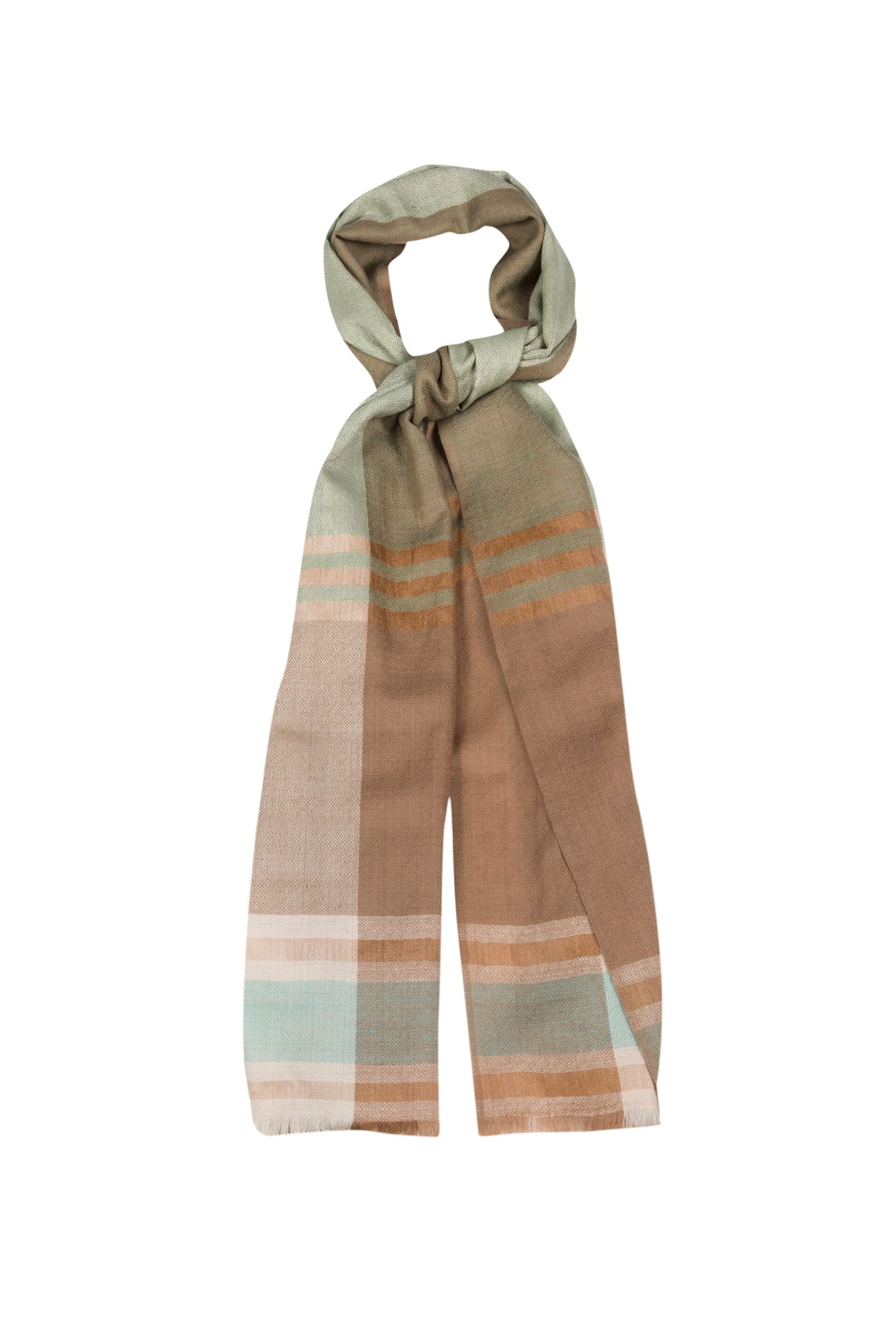 Pure Luxuries London Tan Asteris Cashmere & Merino Wool Pashmina Scarf - Image 1 of 4