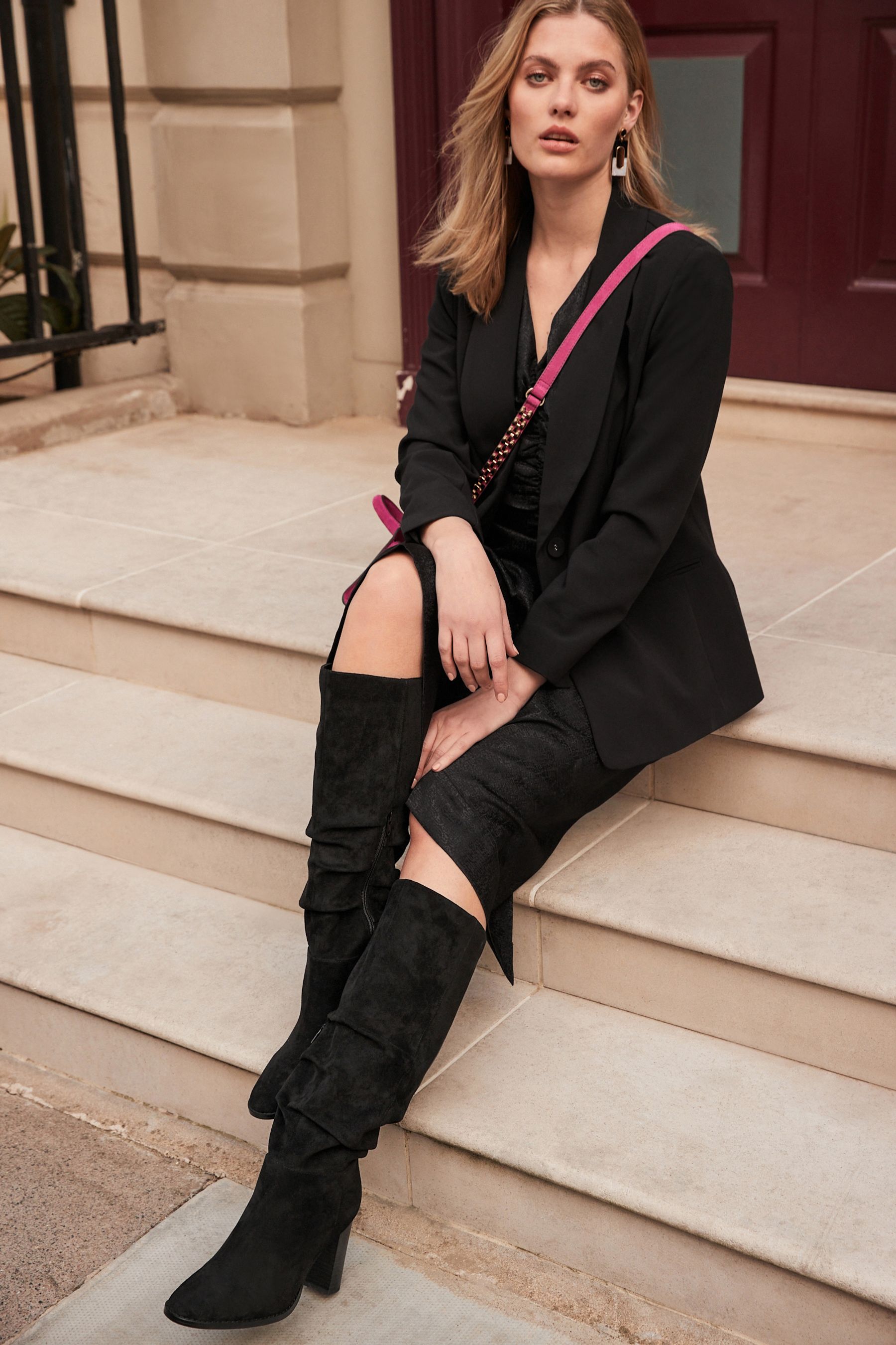 Next black slouch boots hot sale