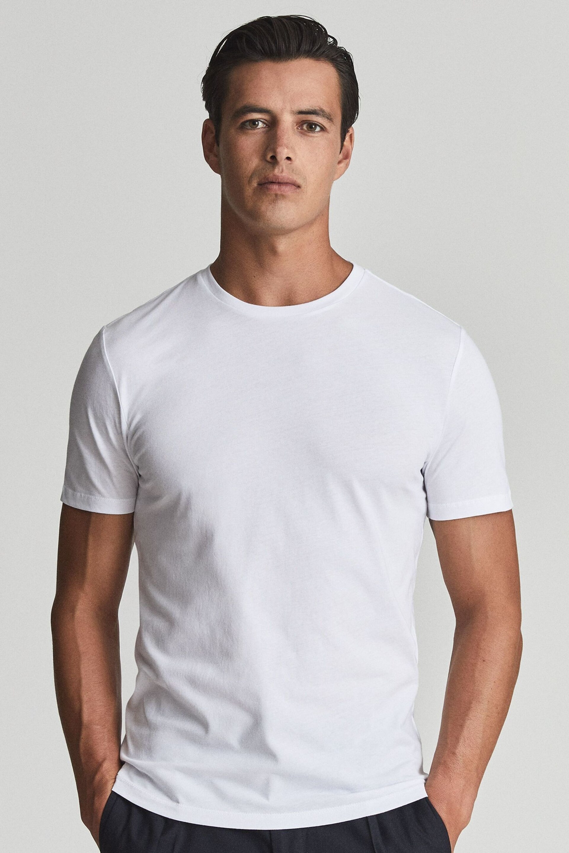 Reiss White Bless Crew Neck T-Shirt - Image 1 of 7