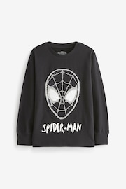 Spider-Man Black Long Sleeve Flippy Sequin License T-Shirt (3-16yrs) - Image 2 of 3