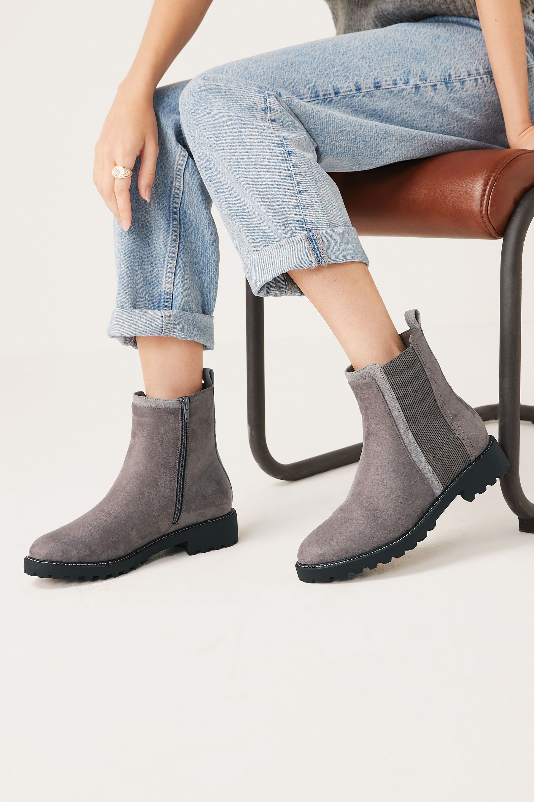 Buy Grey Regular Wide Fit Forever Comfort Chelsea Ankle Boots from Next Luxembourg