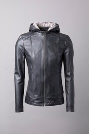 Lakeland Leather Black Abbeytown Hooded Leather Jacket - Image 3 of 4
