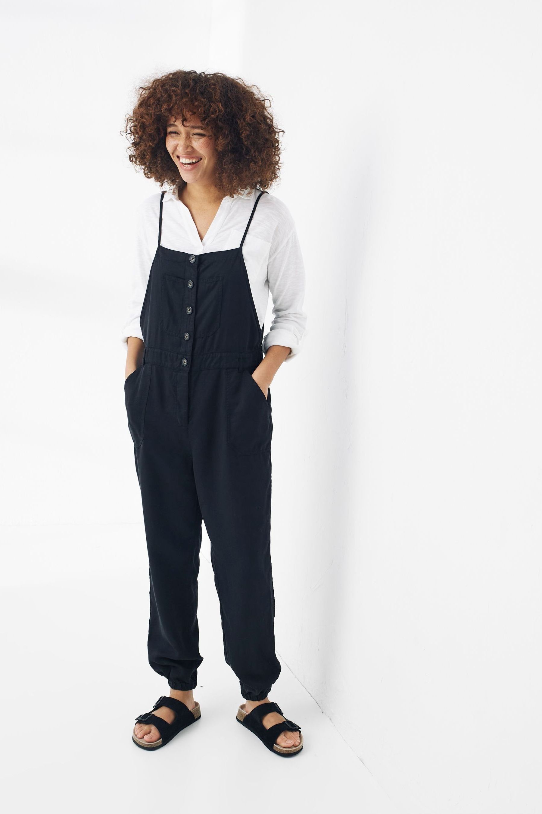 Buy FatFace Black Carrie Tencel Jumpsuit from Next Luxembourg