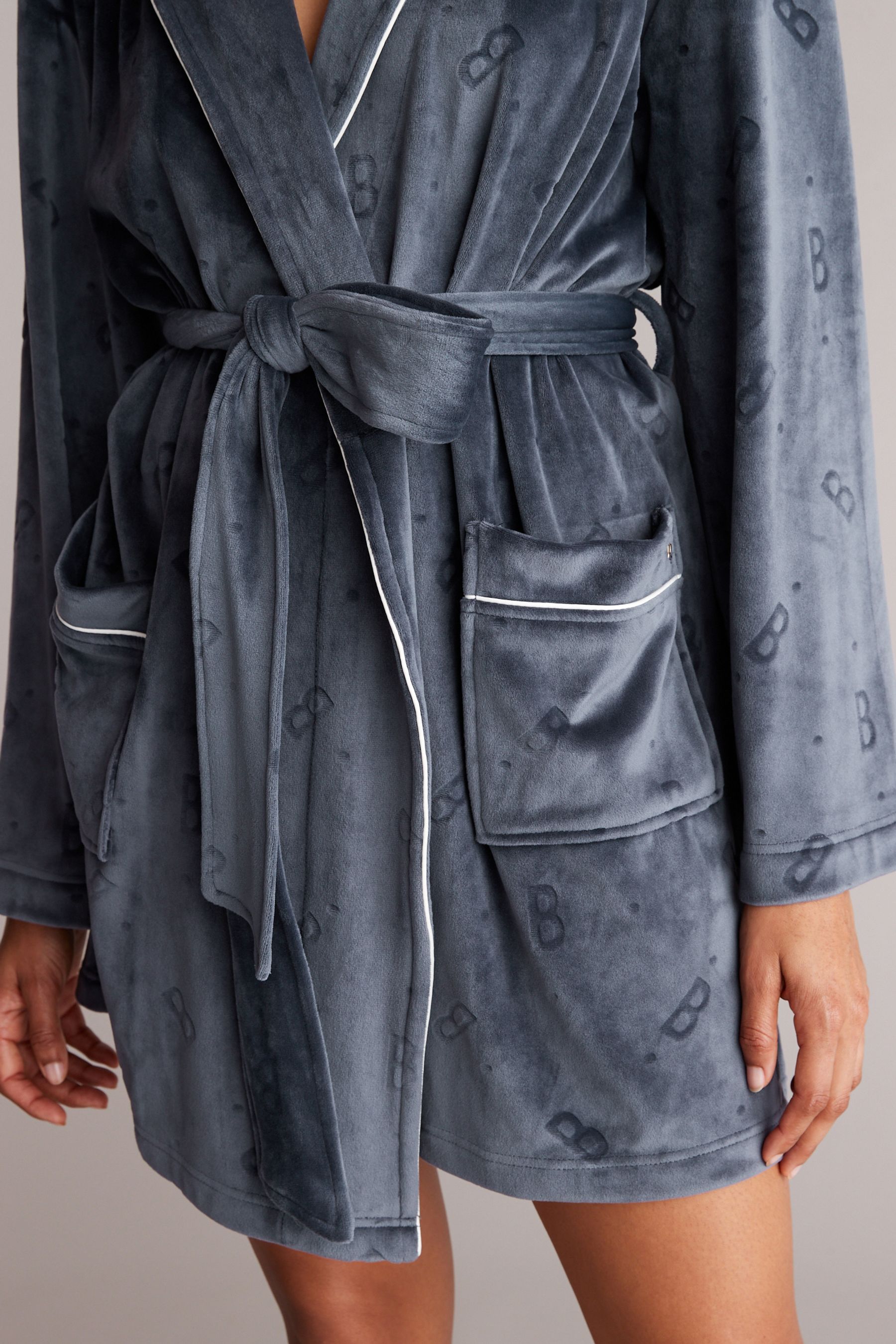 Ted baker grey hooded dressing gown deals