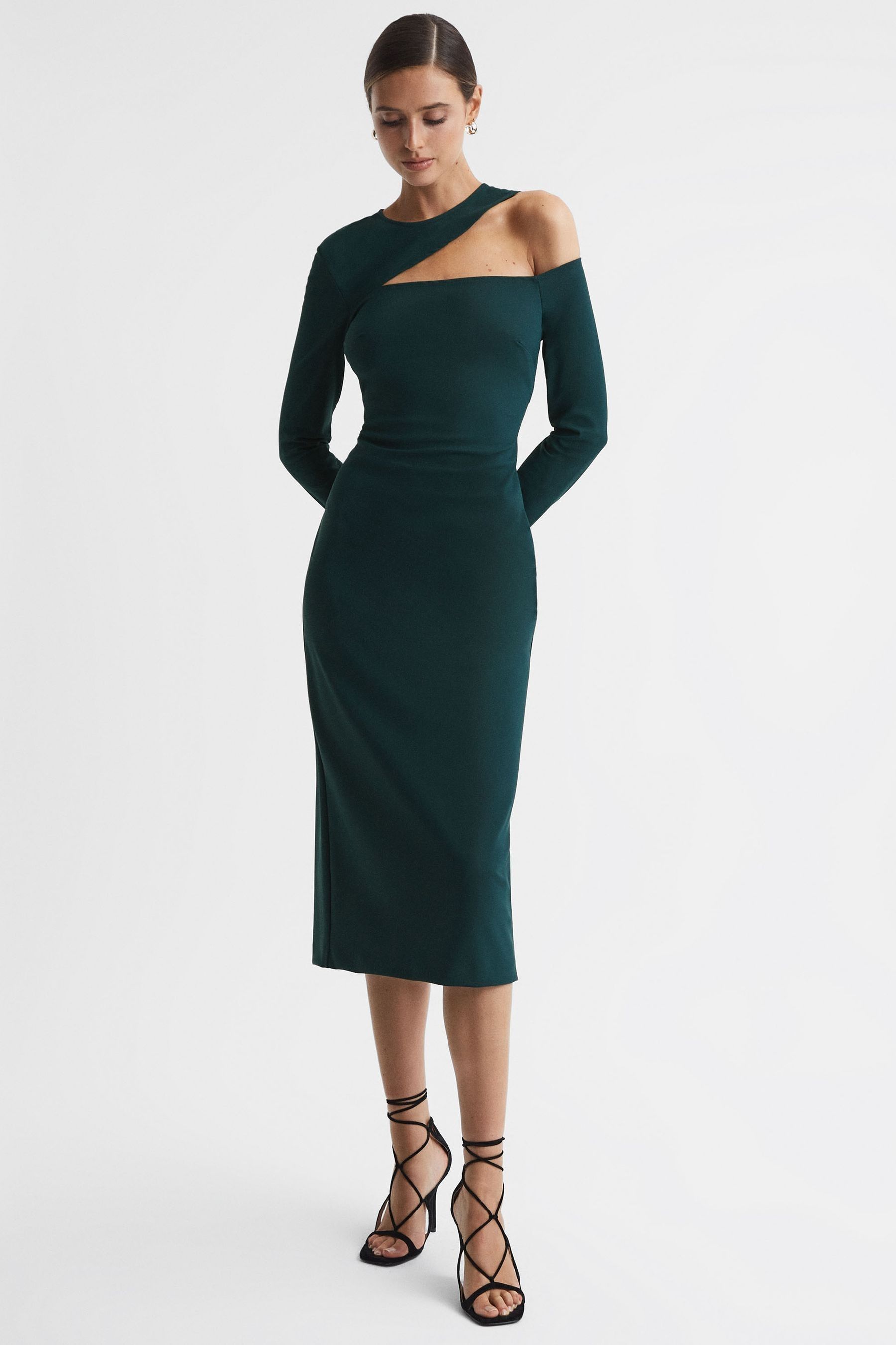 Buy Reiss Teal Tiffany Bodycon Off The Shoulder Midi Dress from Next Luxembourg