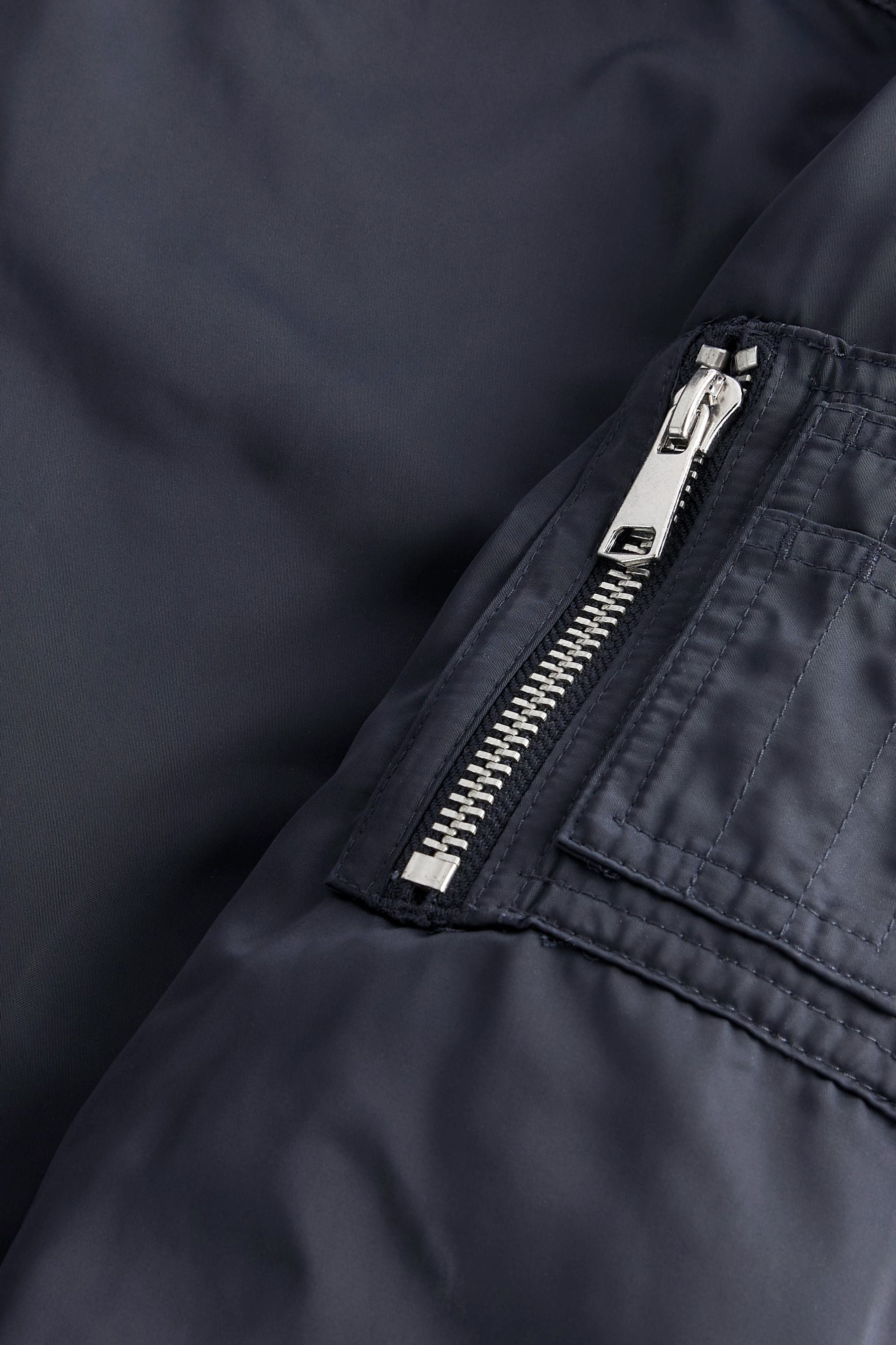 Buy Navy Blue Longline Bomber Jacket from Next Luxembourg