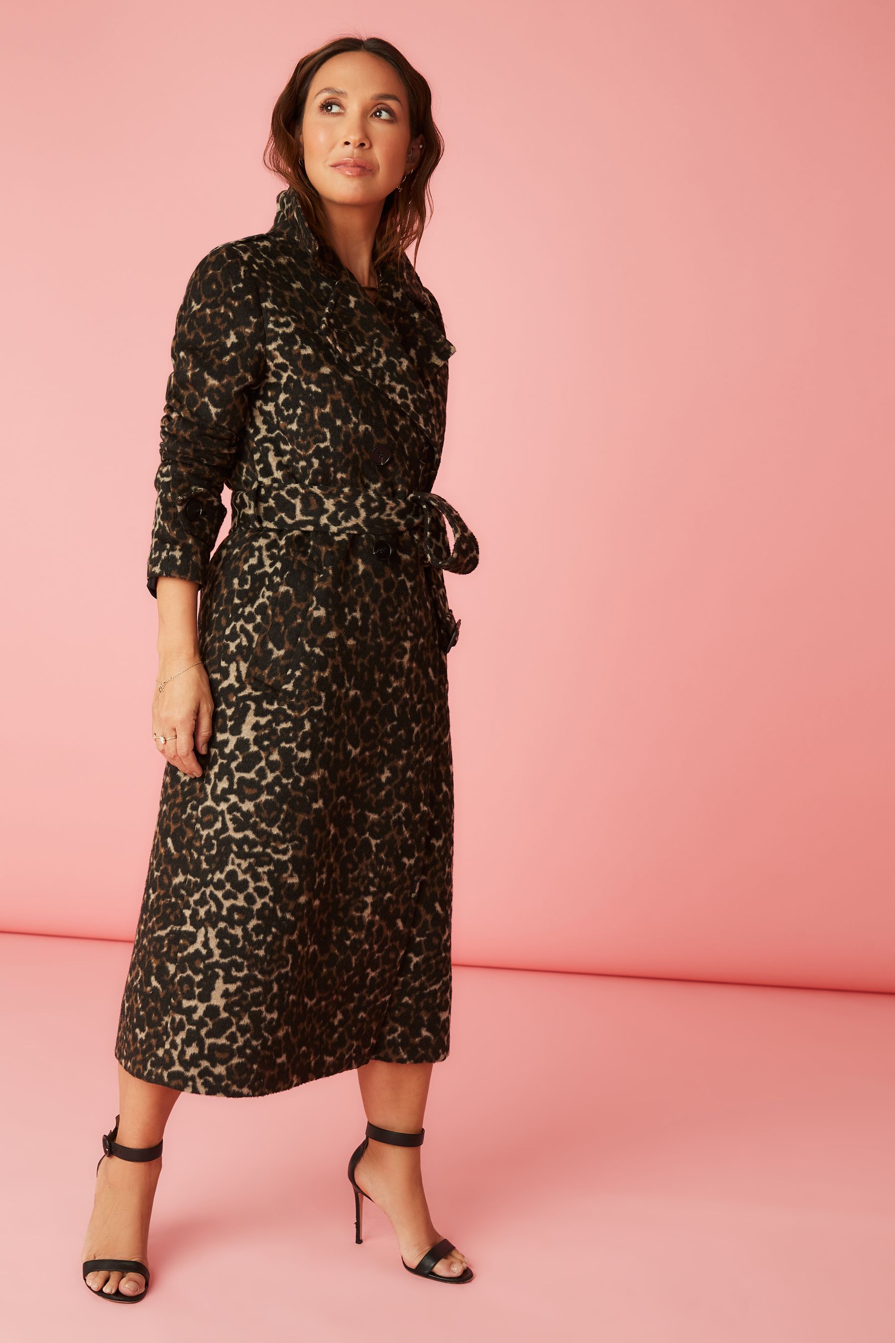 Buy Animal Print Myleene Klass Trench Coat from Next Luxembourg