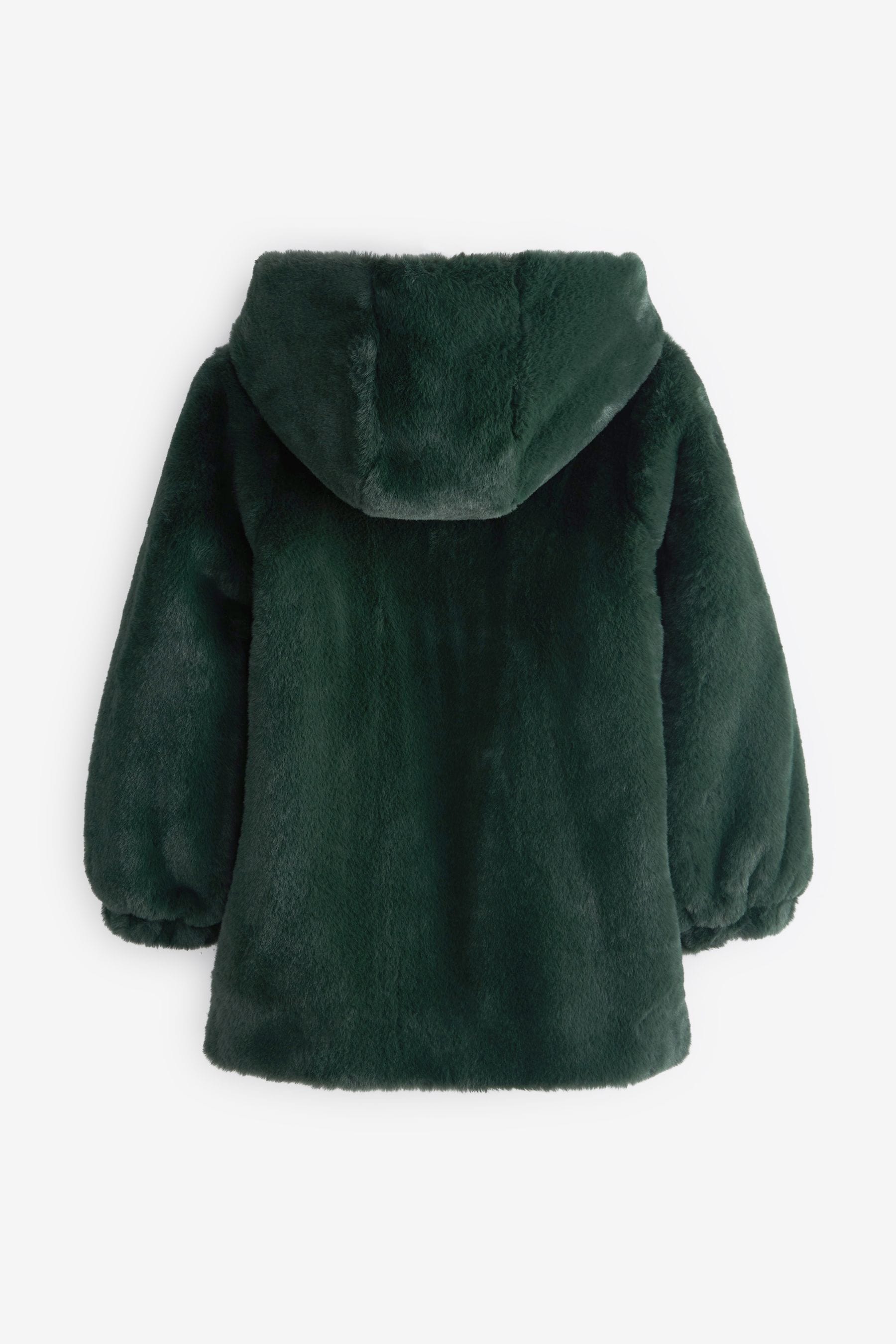 Dark green faux fur jacket on sale