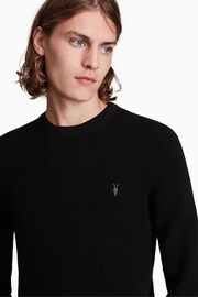 AllSaints Black Ivar Merino Crew Jumper - Image 3 of 7