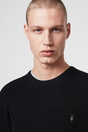 AllSaints Black Ivar Merino Crew Jumper - Image 6 of 7