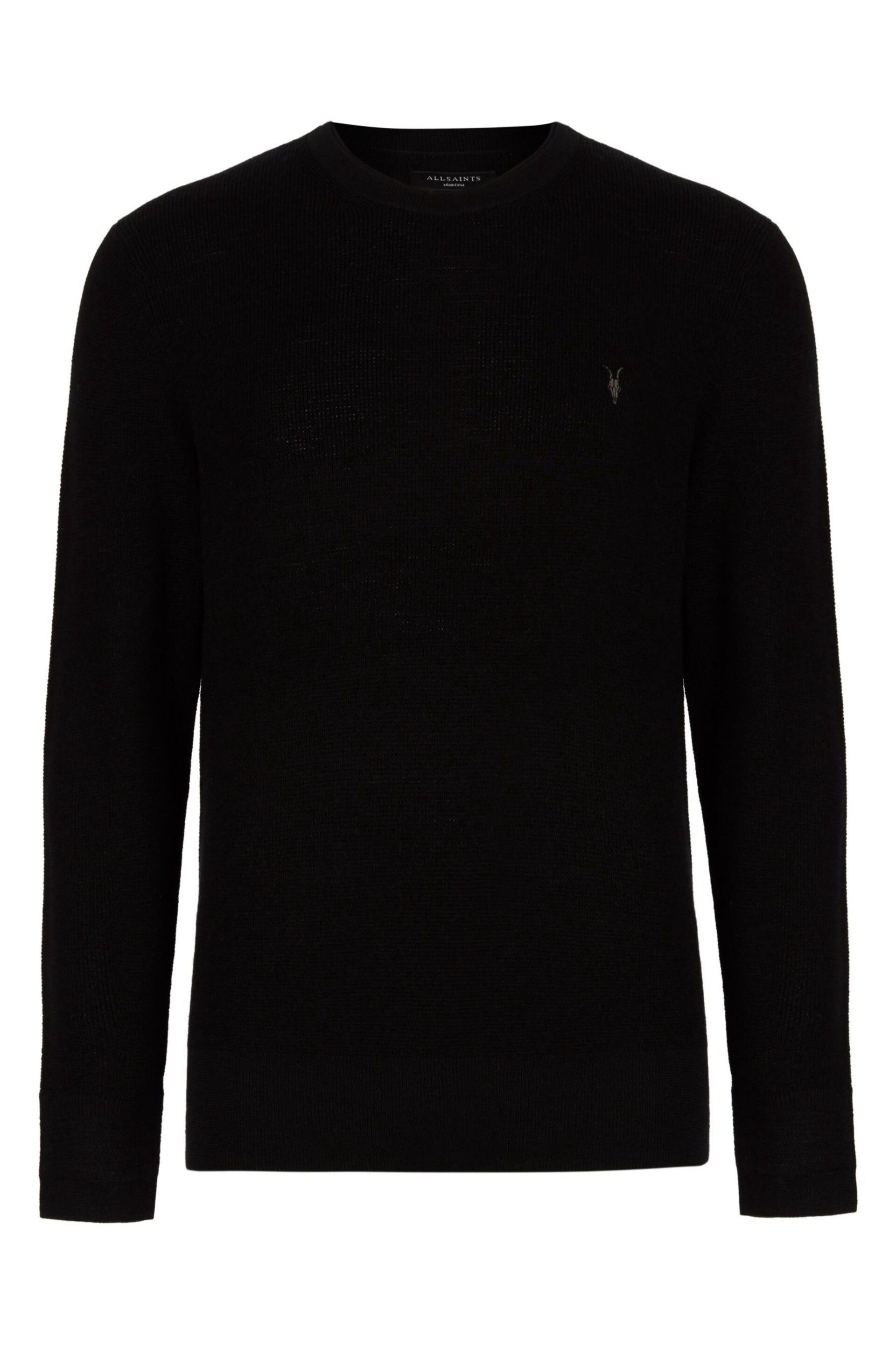 AllSaints Black Ivar Merino Crew Jumper - Image 7 of 7