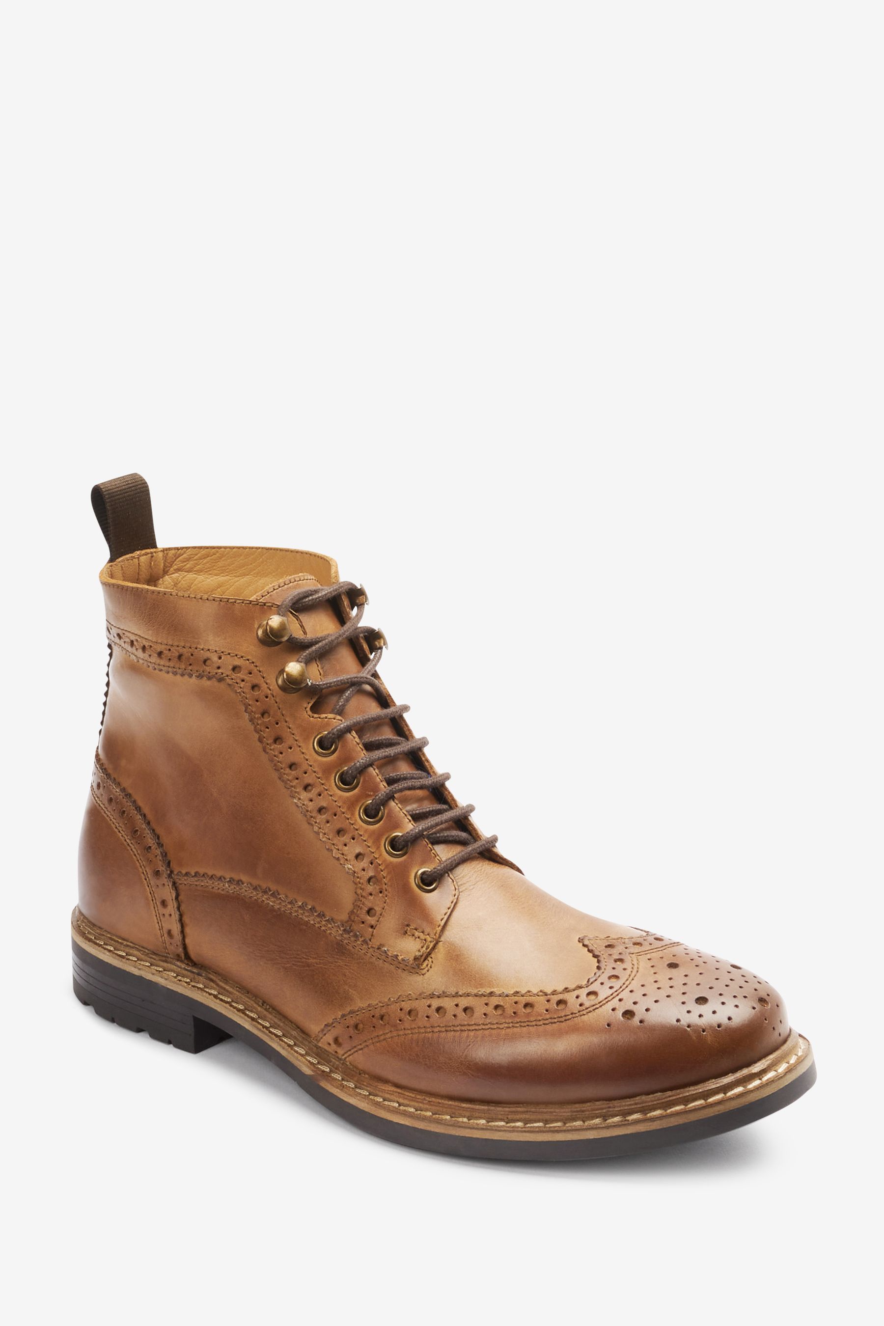 Buy Tan Brown Modern Heritage Brogue Boots from Next Luxembourg