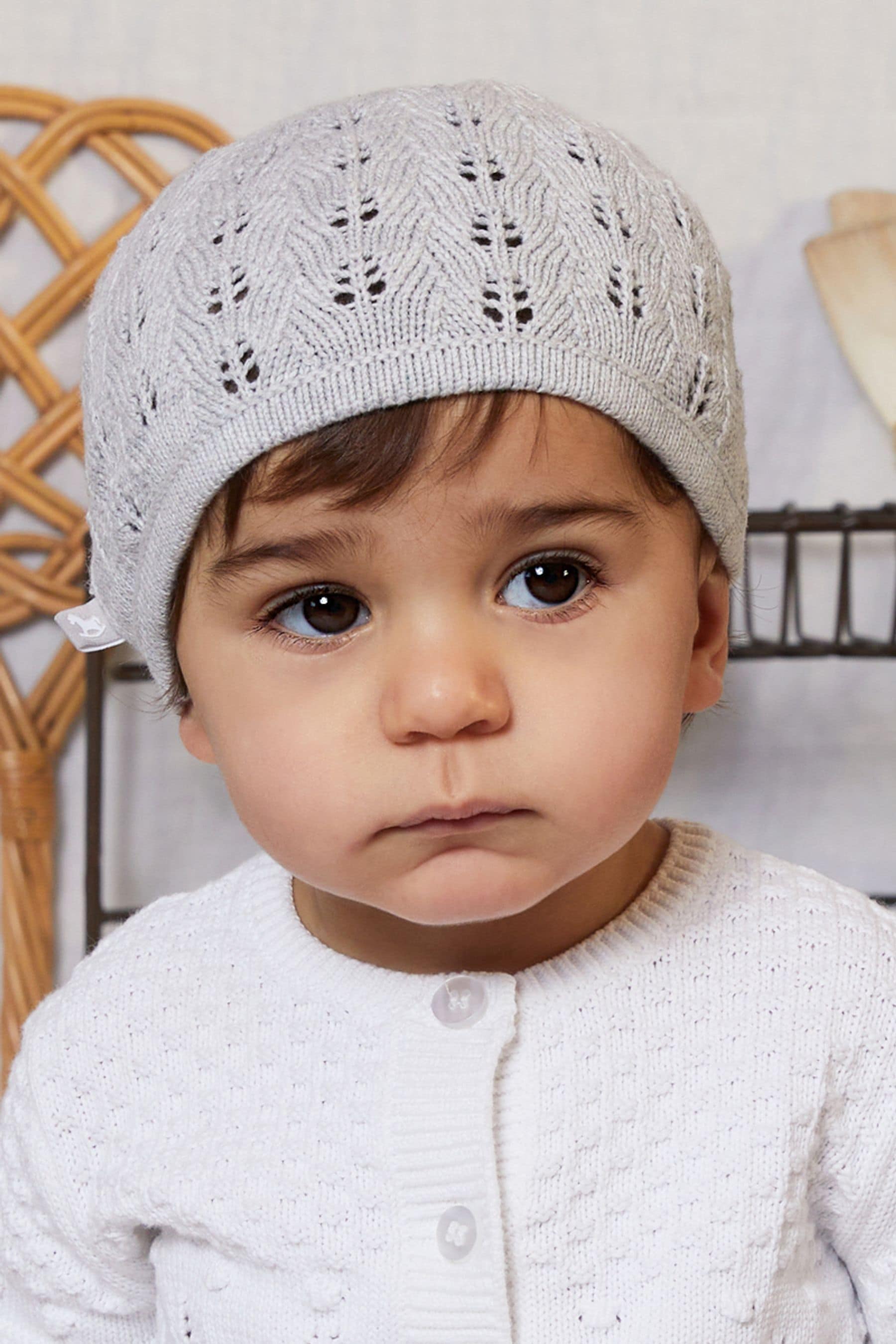 Buy Chapeau Bebe en maille The Little Tailor Pointelle en coton from Next Luxembourg