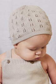 The Little Tailor Natural Fawn Cotton Knitted Hat - Image 1 of 5