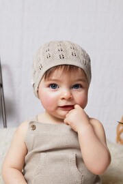 The Little Tailor Natural Fawn Cotton Knitted Hat - Image 2 of 5