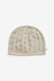 The Little Tailor Natural Fawn Cotton Knitted Hat - Image 4 of 5