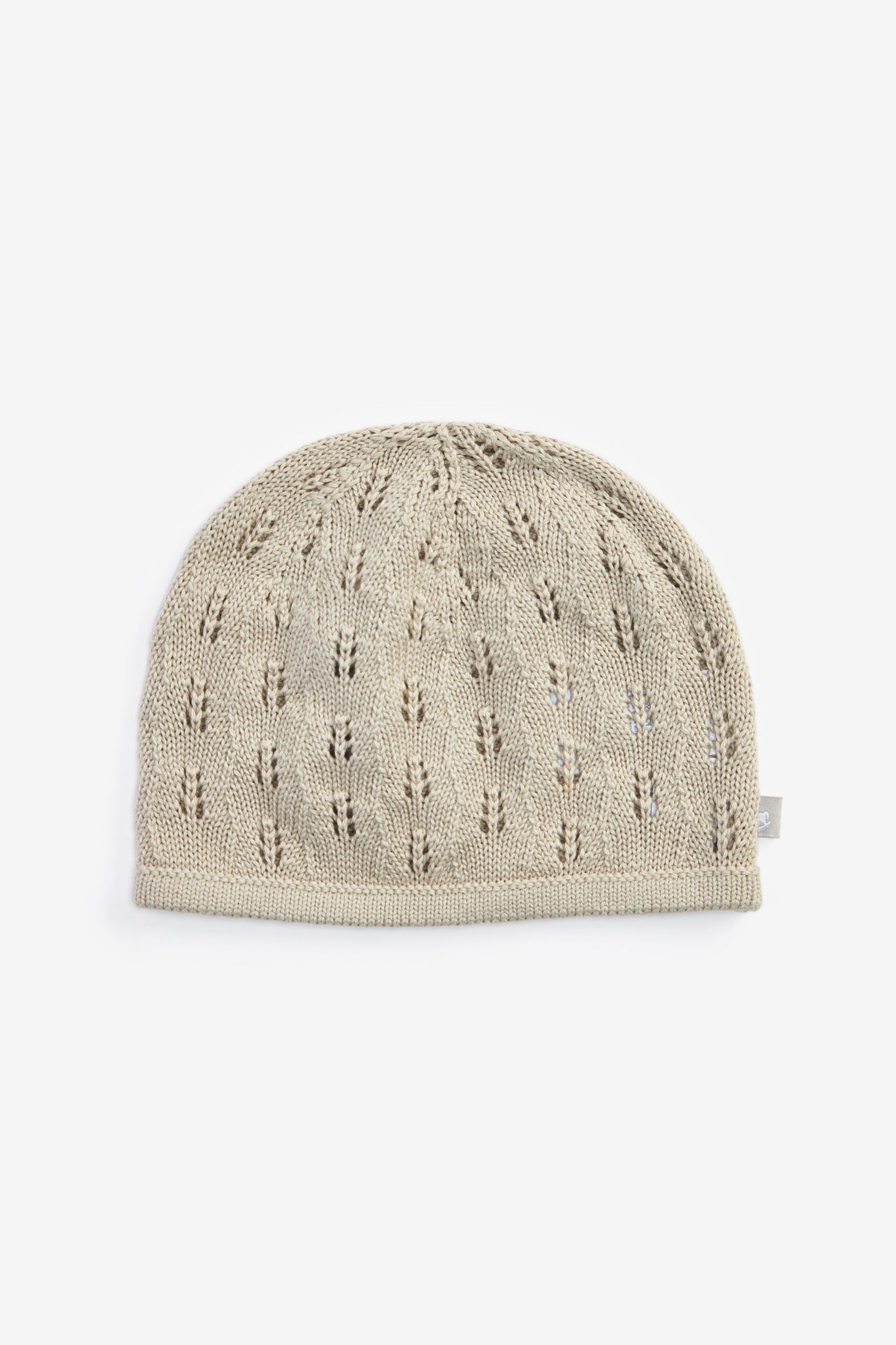 The Little Tailor Natural Fawn Cotton Knitted Hat - Image 4 of 5