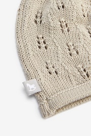 The Little Tailor Natural Fawn Cotton Knitted Hat - Image 5 of 5