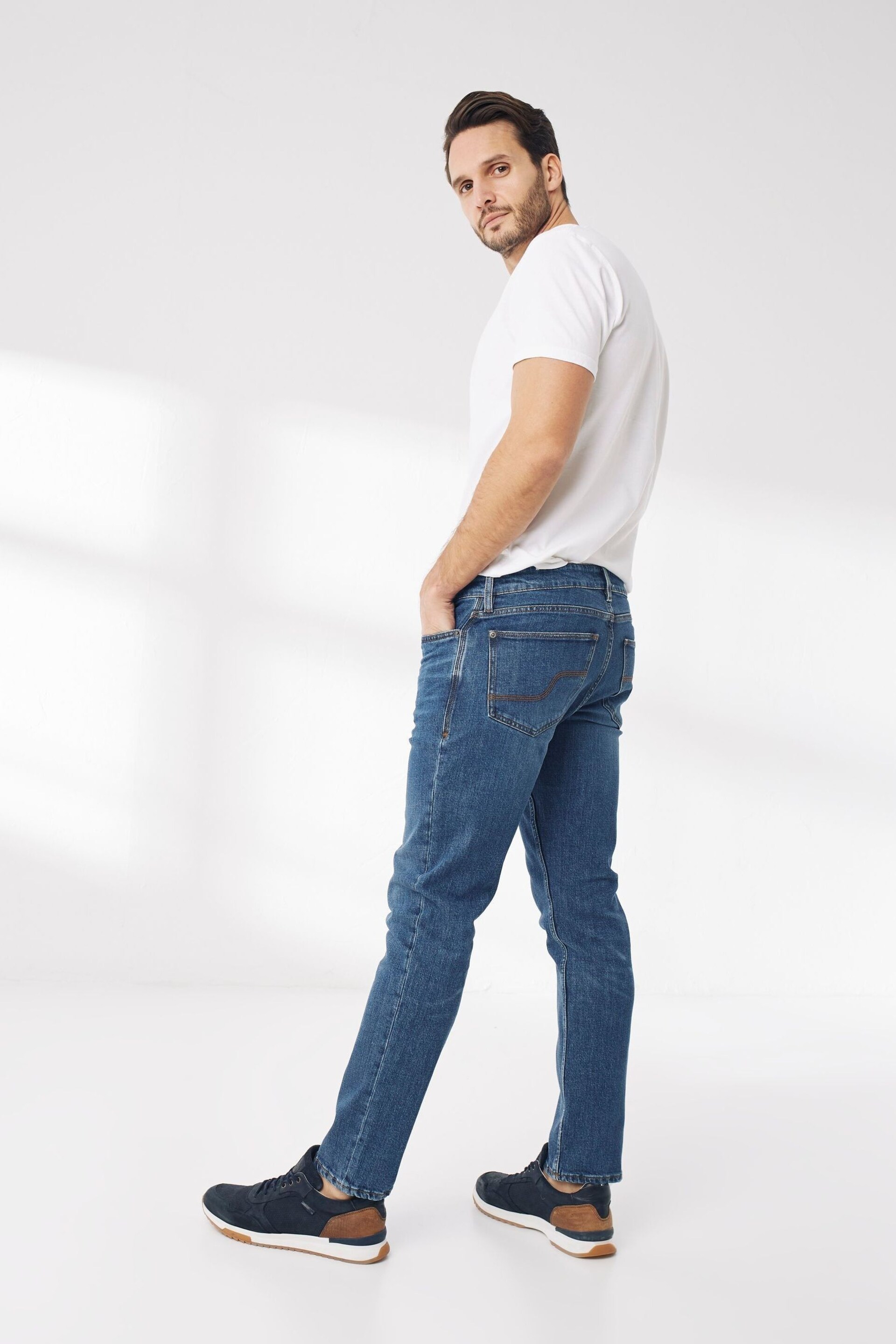 FatFace Blue Slim Stone Wash Jeans - Image 2 of 4
