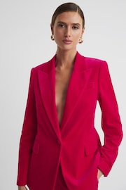 Reiss Pink Rosa Velvet Single Breasted Suit Blazer - Image 5 of 7