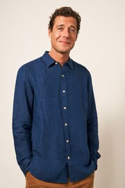 White Stuff Blue Camo Pembroke Linen Shirt - Image 1 of 6