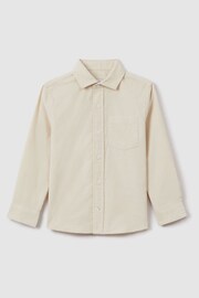 Reiss White Albion Senior Corduroy Cutaway Collar Shirt - Image 2 of 7