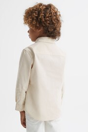 Reiss White Albion Senior Corduroy Cutaway Collar Shirt - Image 5 of 7