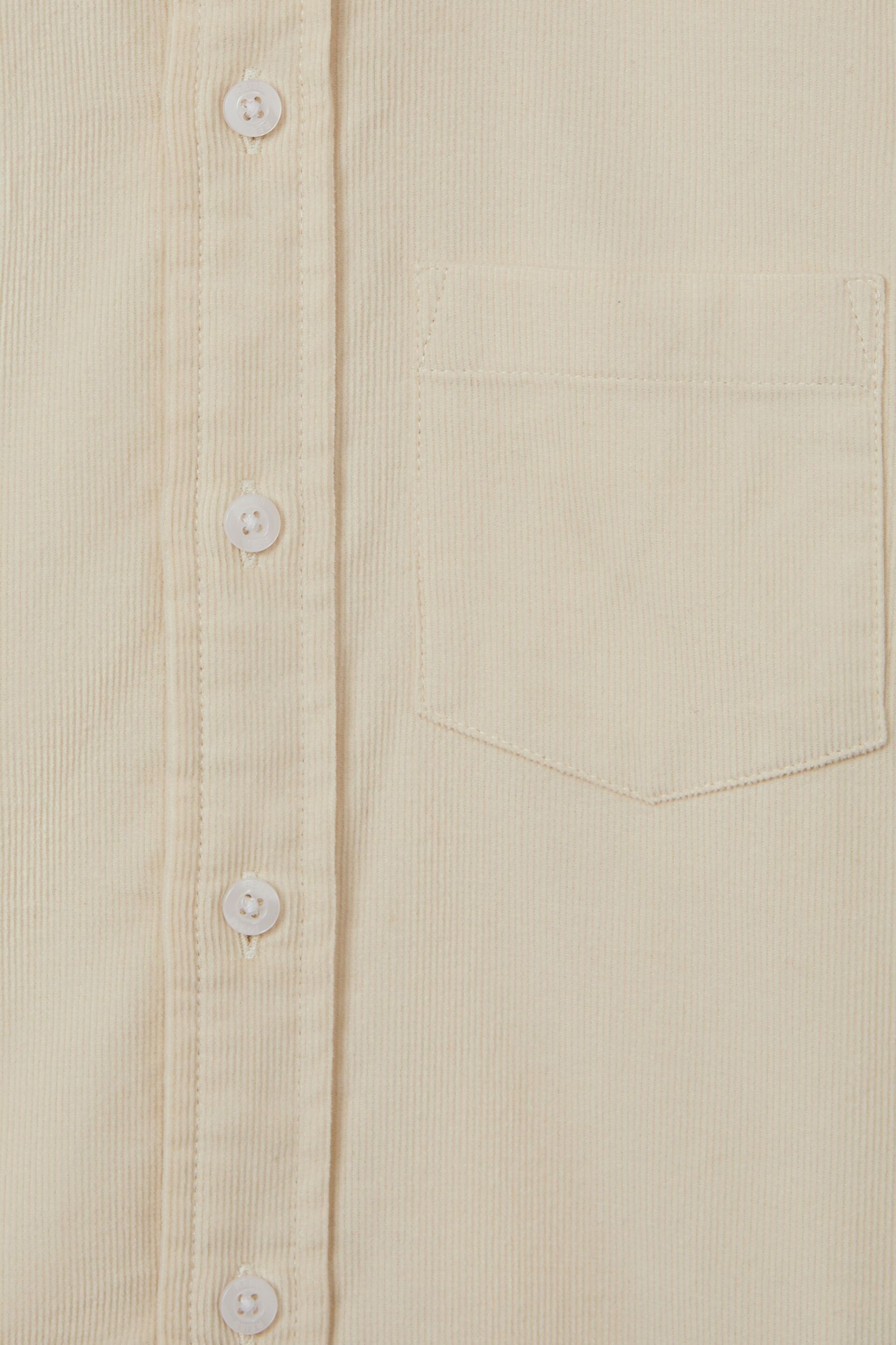 Reiss White Albion Senior Corduroy Cutaway Collar Shirt - Image 7 of 7