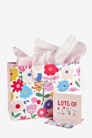 Pink Bright Floral Gift Bag and Card Set - Image 3 of 3