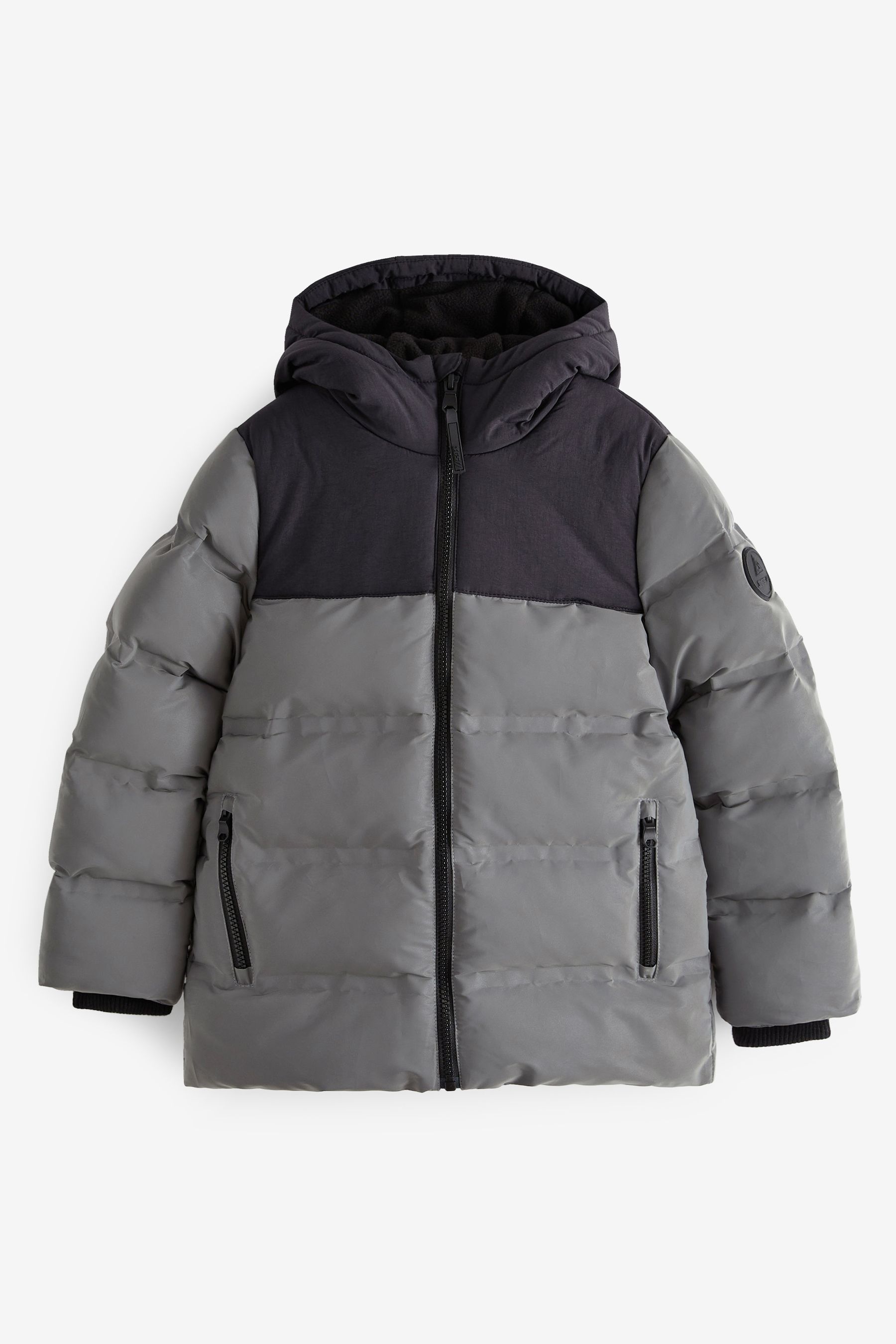 Buy Silver Reflective Colourblock Next Padded Puffer Coat 3 17yrs from Next Luxembourg