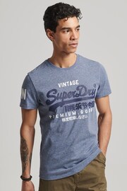 Superdry Tois Blue Grit Classic Heritage T-Shirt - Image 2 of 6