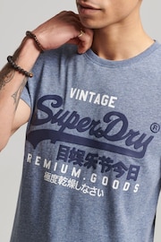 Superdry Tois Blue Grit Essential Logo Embriodery T-Shirt - Image 3 of 5