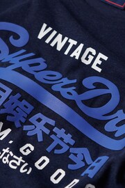 Superdry Tois Blue Grit Essential Logo Embriodery T-Shirt - Image 5 of 5