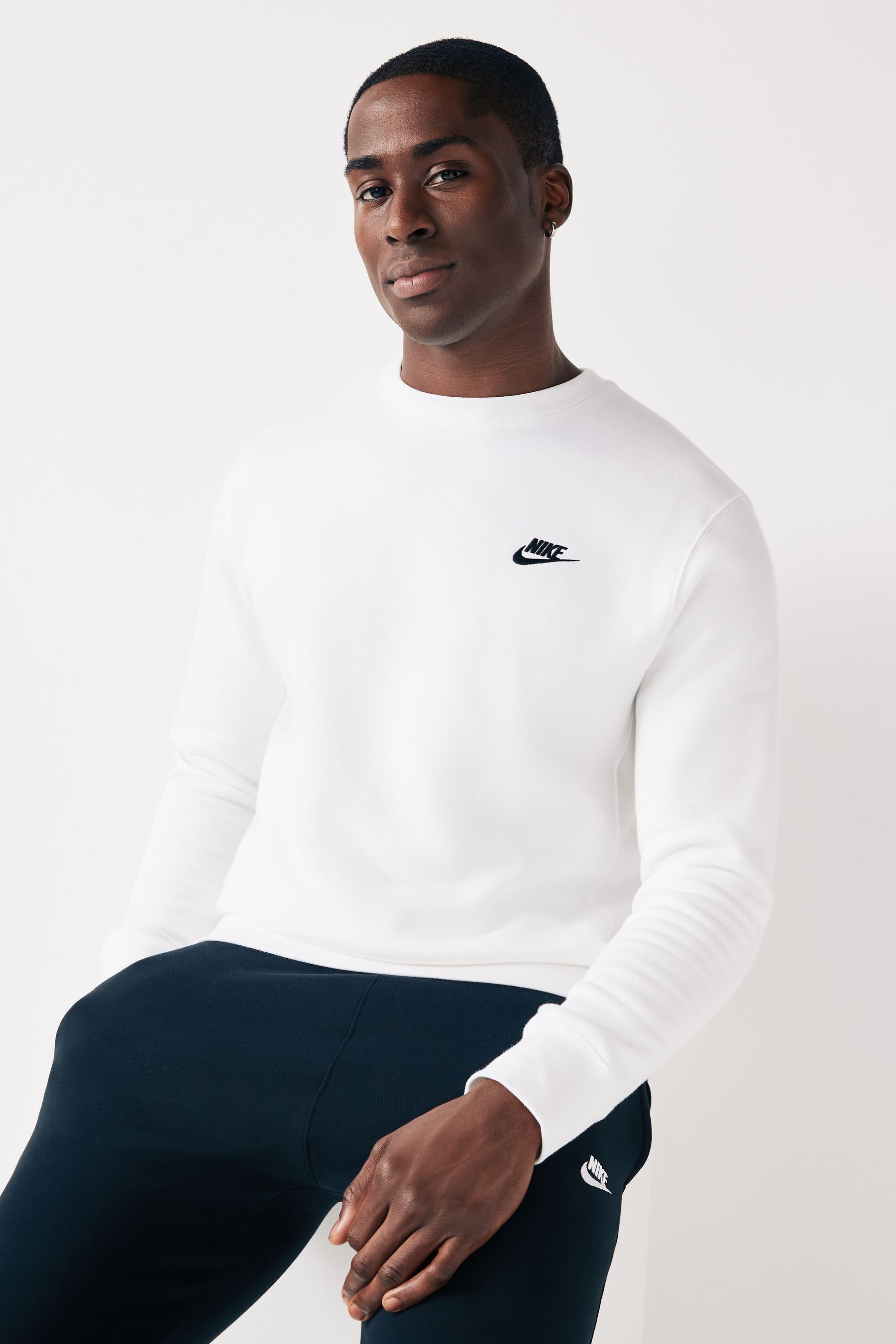 Buy Nike White Club Crew Sweatshirt from the Next UK online shop