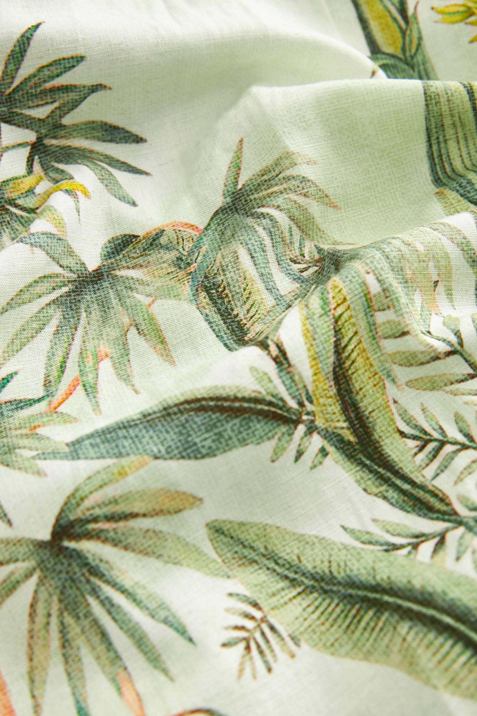 Sage Green Flamingo Print Linen Blend Robe - Image 5 of 5