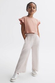 Reiss Multi Saskia Junior Two Pack Ruffle Sleeve Cropped T-Shirts - Image 3 of 11