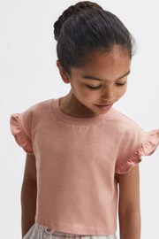 Reiss Multi Saskia Junior Two Pack Ruffle Sleeve Cropped T-Shirts - Image 4 of 11