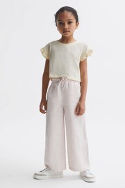 Reiss Multi Saskia Junior Two Pack Ruffle Sleeve Cropped T-Shirts - Image 6 of 11