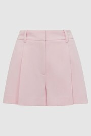 Reiss Pink Marina Pleated Tailored Shorts - Image 2 of 4