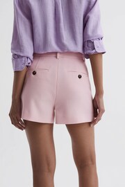 Reiss Pink Marina Pleated Tailored Shorts - Image 4 of 4