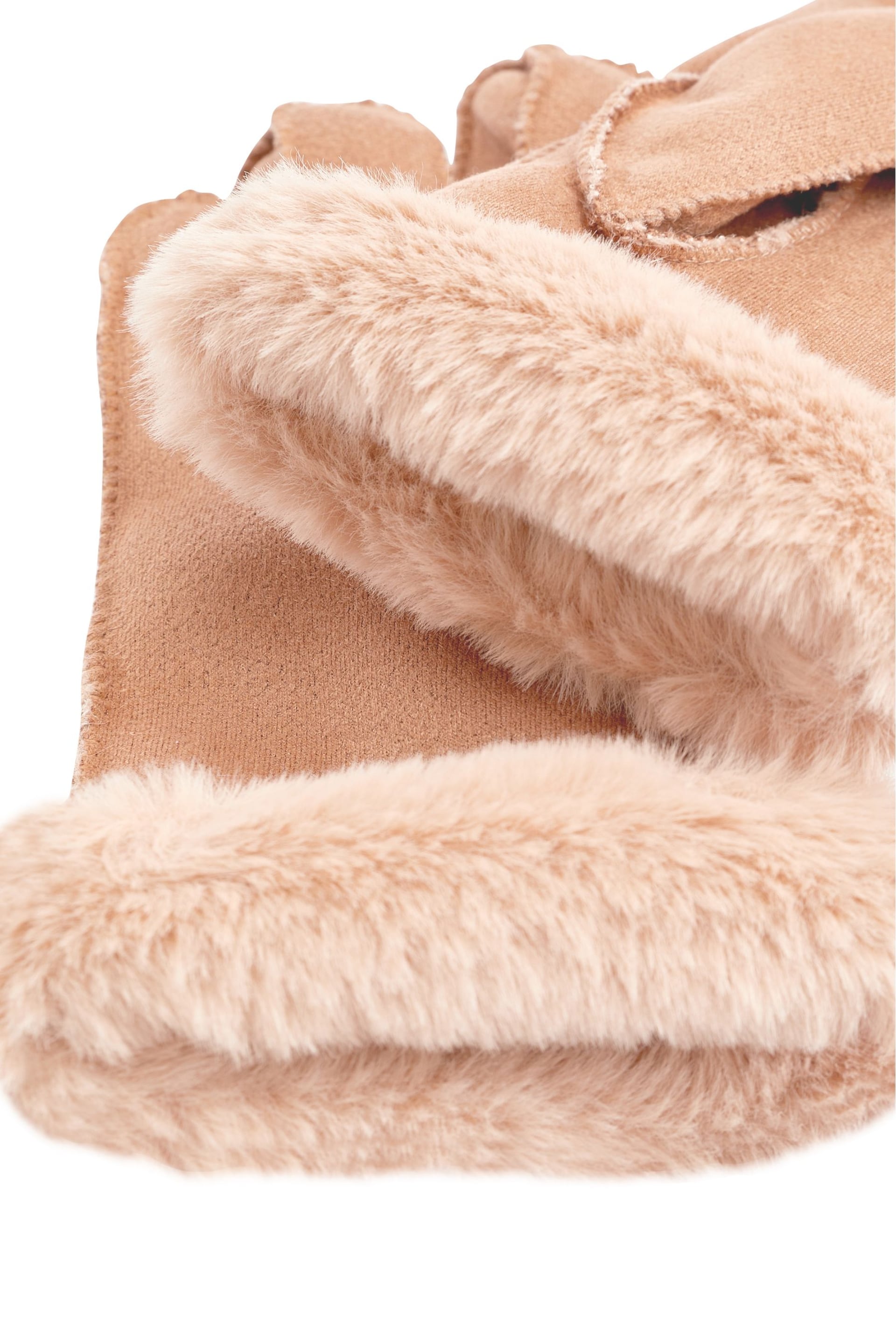 Camel Faux Suede Gloves (3-16yrs) - Image 3 of 3