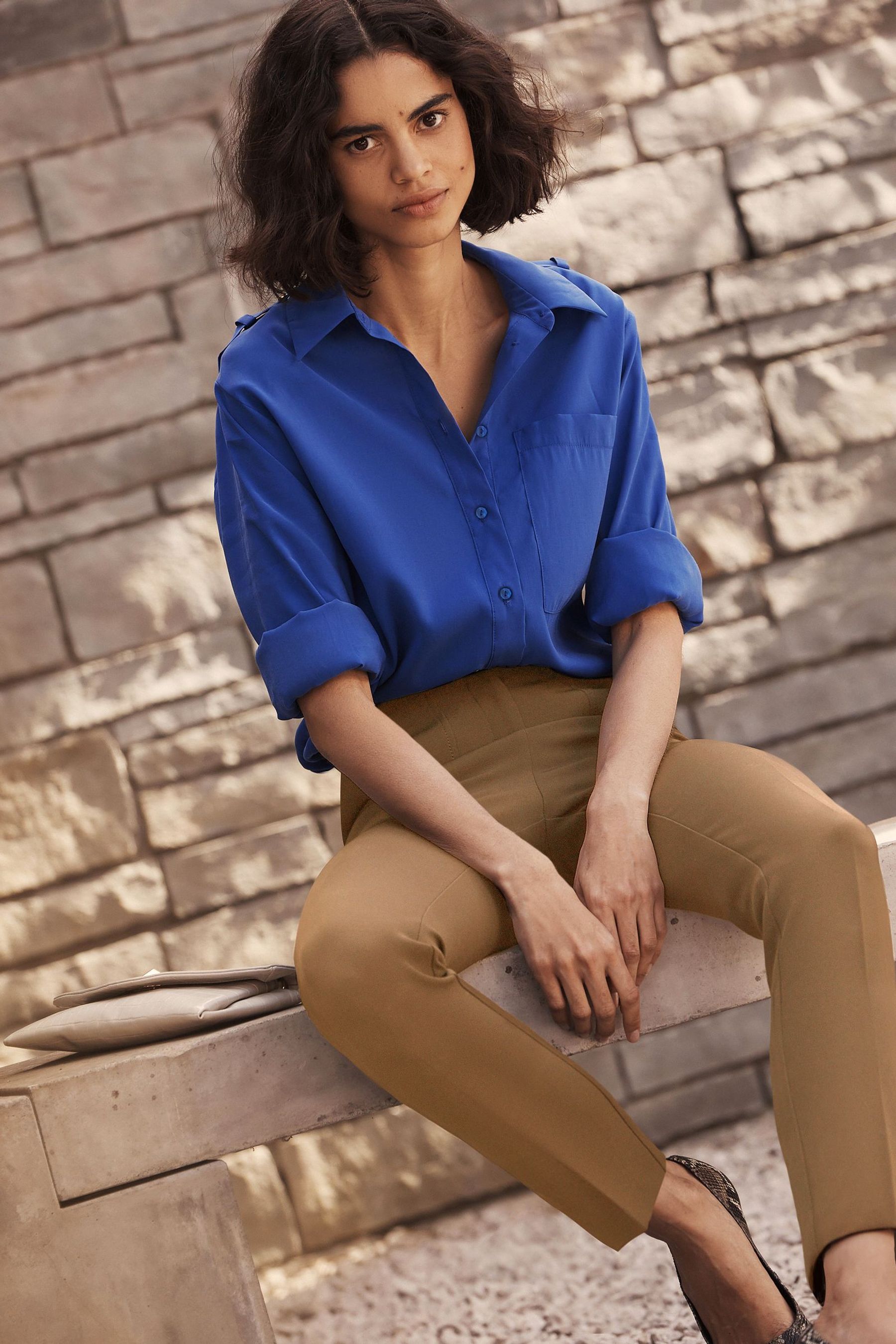 Buy Camel Brown Tailored High Waisted Skinny Trousers from Next Luxembourg